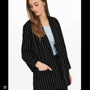 H&M Open Front Pinstripe Blazer